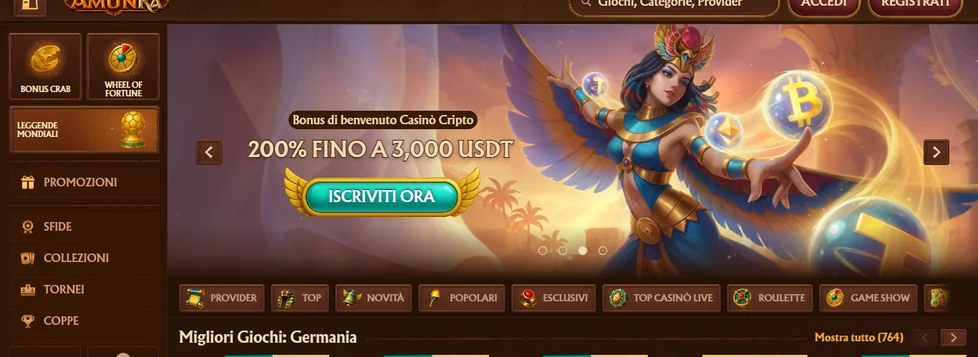 Registrati su AmunRa Casino