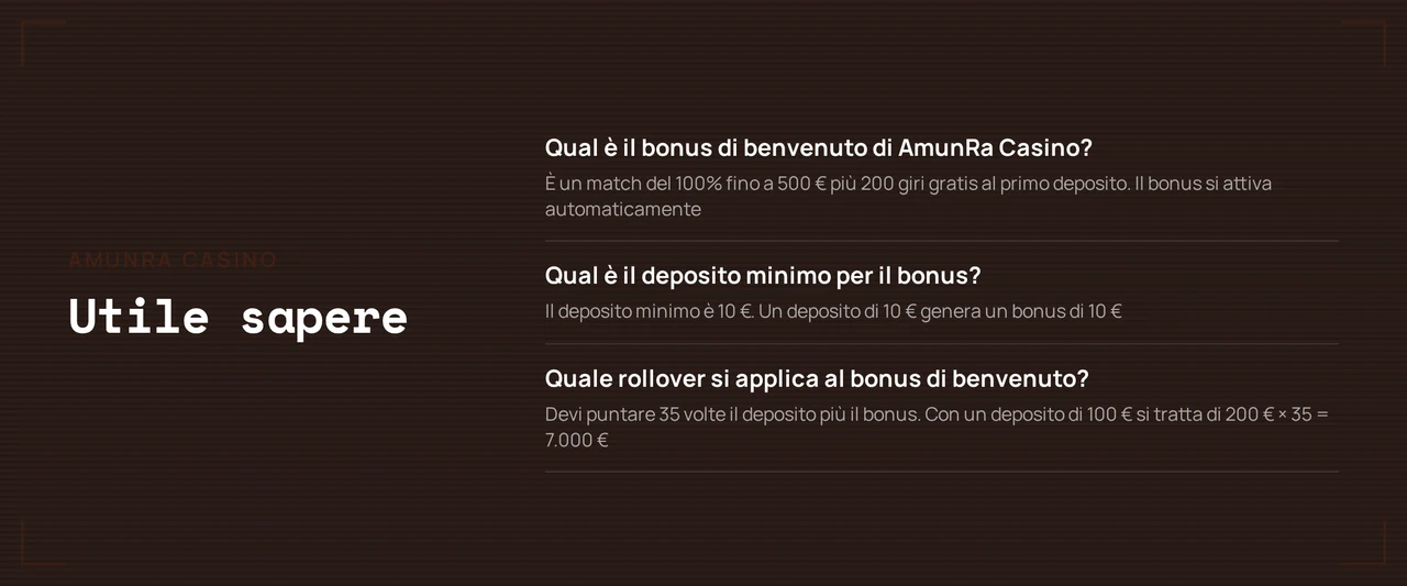 Leggi domande frequenti bonus.