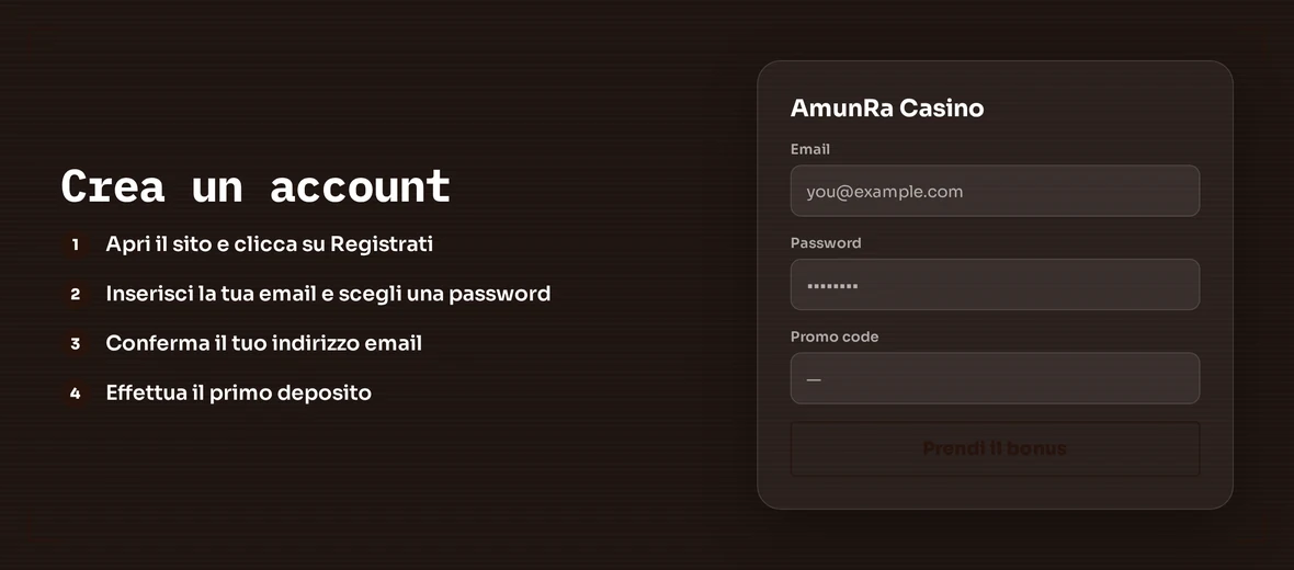 Visualizza procedura apertura account